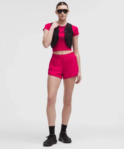 Lululemon Hotty Hot High-rise Lined Short 4" In Red