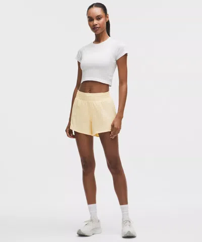 Lululemon Hotty Hot High-rise Lined Short 4" In Yellow