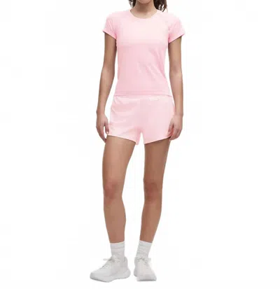 Lululemon Hotty Hot Hr Short 4" Lined In Pink Organza In White