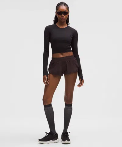 Lululemon Hotty Hot Low-rise Lined Short 2.5" In Brown