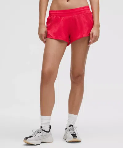 Lululemon Hotty Hot Low-rise Lined Short 2.5" In Red