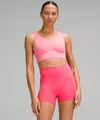 Lululemon In Alignment Longline Bra In Pink