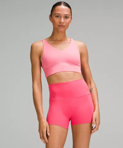 Lululemon In Alignment Longline Bra In Pink
