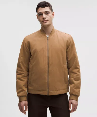 Lululemon Insulated Cotton-blend Bomber Jacket In Brown