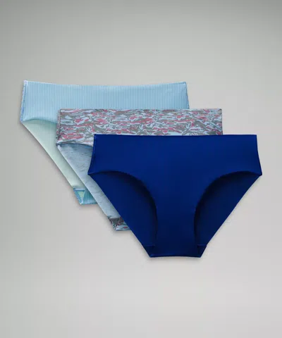 Lululemon Invisiwear Mid-rise Bikini Underwear 3 Pack In Blue