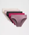 Lululemon Invisiwear Mid-rise Bikini Underwear 5 Pack In Multi