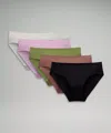 Lululemon Invisiwear Mid-rise Bikini Underwear 5 Pack In Multi