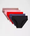 Lululemon Invisiwear Mid-rise Bikini Underwear 5 Pack In Multi