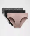 Lululemon Invisiwear Mid-rise Bikini Underwear In Brown