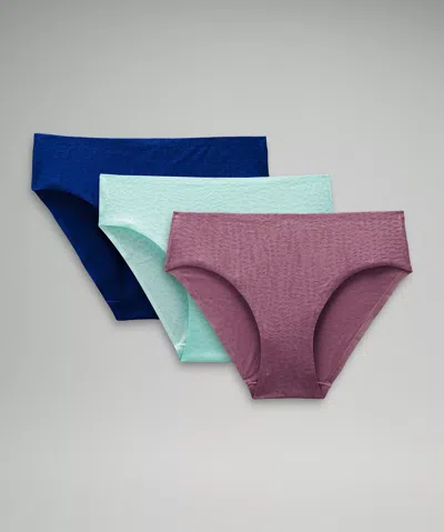 Lululemon Invisiwear Mid-rise Bikini Underwear Performance Lace 3 Pack In Multi