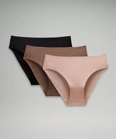 Lululemon Invisiwear Mid-rise Bikini Underwear Performance Lace 3 Pack In Multi