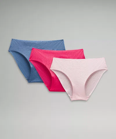 Lululemon Invisiwear Mid-rise Bikini Underwear Performance Lace 3 Pack In Multi