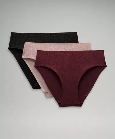 Lululemon Invisiwear Mid-rise Bikini Underwear Performance Lace 3 Pack