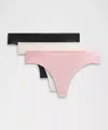 Lululemon Invisiwear Mid-rise Thong Underwear 3 Pack In Pink