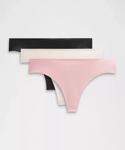 Lululemon Invisiwear Mid-rise Thong Underwear 3 Pack In Pink