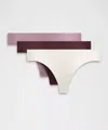 Lululemon Invisiwear Mid-rise Thong Underwear 3 Pack In Multi
