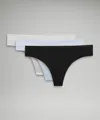 Lululemon Invisiwear Mid-rise Thong Underwear 3 Pack In Multi
