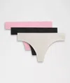 Lululemon Invisiwear Mid-rise Thong Underwear 3 Pack In Multi