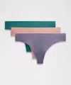 Lululemon Invisiwear Mid-rise Thong Underwear 3 Pack In Purple
