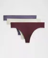 Lululemon Invisiwear Mid-rise Thong Underwear 3 Pack In Multi