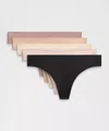 LULULEMON INVISIWEAR MID-RISE THONG UNDERWEAR 5 PACK