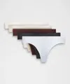 Lululemon Invisiwear Mid-rise Thong Underwear 5 Pack In Gray