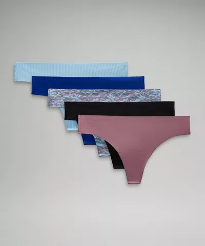 Lululemon Invisiwear Mid-rise Thong Underwear 5 Pack In Multi