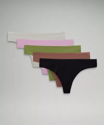 Lululemon Invisiwear Mid-rise Thong Underwear 5 Pack In Multi