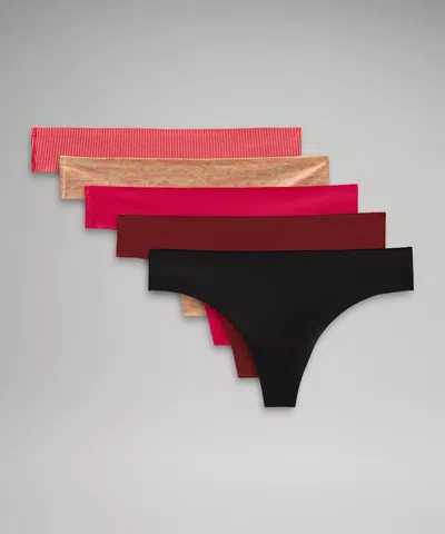 Lululemon Invisiwear Mid-rise Thong Underwear 5 Pack In Multi