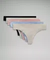 Lululemon Invisiwear Mid-rise Thong Underwear 5 Pack In Multi