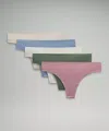 Lululemon Invisiwear Mid-rise Thong Underwear 5 Pack In Multi