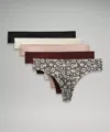 Lululemon Invisiwear Mid-rise Thong Underwear 5 Pack