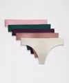 Lululemon Invisiwear Mid-rise Thong Underwear 5 Pack In Multi