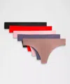 Lululemon Invisiwear Mid-rise Thong Underwear 5 Pack In Multi