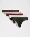 Lululemon Invisiwear Mid-rise Thong Underwear 5 Pack In Multi