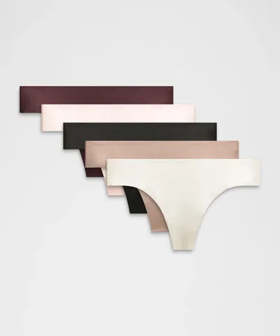 Lululemon Invisiwear Mid-rise Thong Underwear In Multi