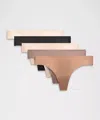 Lululemon Invisiwear Mid-rise Thong Underwear In Multi