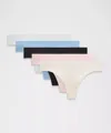 Lululemon Invisiwear Mid-rise Thong Underwear In Multi