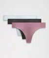 Shop Lululemon Invisiwear Mid-rise Thong Underwear  Performance Lace 3 Pack