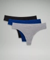 Lululemon Invisiwear Mid-rise Thong Underwear Performance Lace 3 Pack In Multi