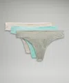 Lululemon Invisiwear Mid-rise Thong Underwear Performance Lace 3 Pack