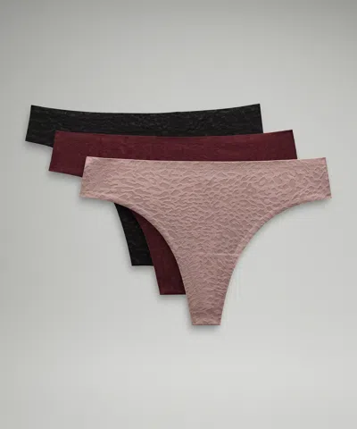 Lululemon Invisiwear Mid-rise Thong Underwear Performance Lace 3 Pack