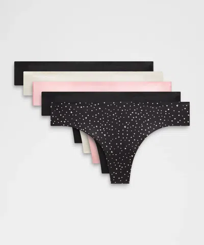 Lululemon Invisiwear Mid-rise Thong Underwear In Black