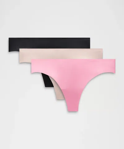 Lululemon Invisiwear Mid-rise Thong Underwear In Neutral