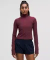 Lululemon It's Rulu Cropped Half Zip Updated In Burgundy