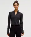 Lululemon It's Rulu Cropped Half Zip Updated In Black