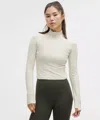 Lululemon It's Rulu Cropped Half Zip Updated In White