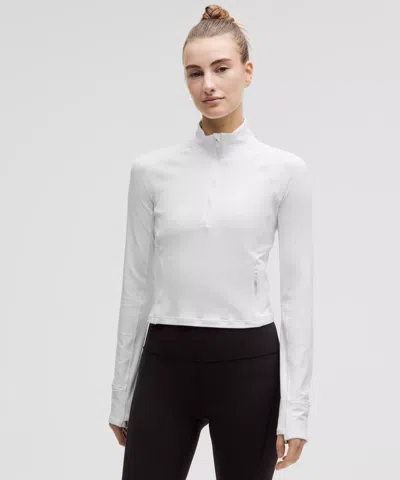 Lululemon It's Rulu Cropped Half Zip Updated In White