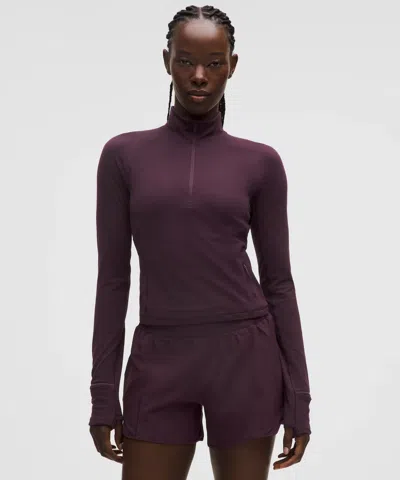 Lululemon It's Rulu Cropped Half Zip In Purple