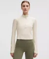 Lululemon It's Rulu Cropped Half Zip In White